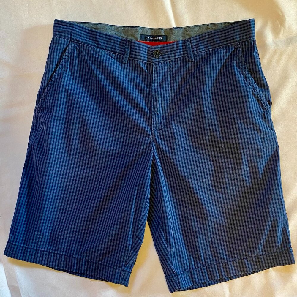 Tommy Hilfiger Navy/Blue Gingham Golf Shorts Five Pocket Men's Size 34 - Picture 2 of 9